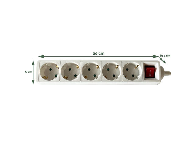 Stekkerdoos BRASQ  5 voudig 3 meter wit