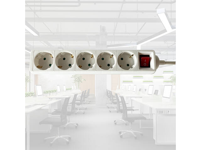 Stekkerdoos BRASQ  5 voudig 3 meter wit