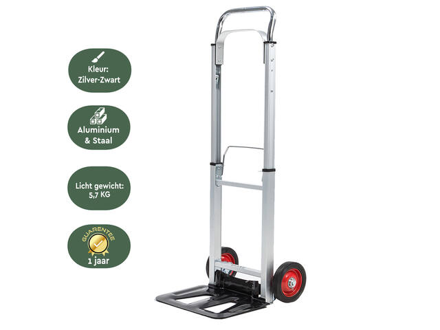 Steekwagen BRASQ inkapbaar stalen plateau 90 kg
