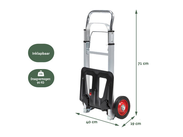 Steekwagen BRASQ inkapbaar stalen plateau 90 kg
