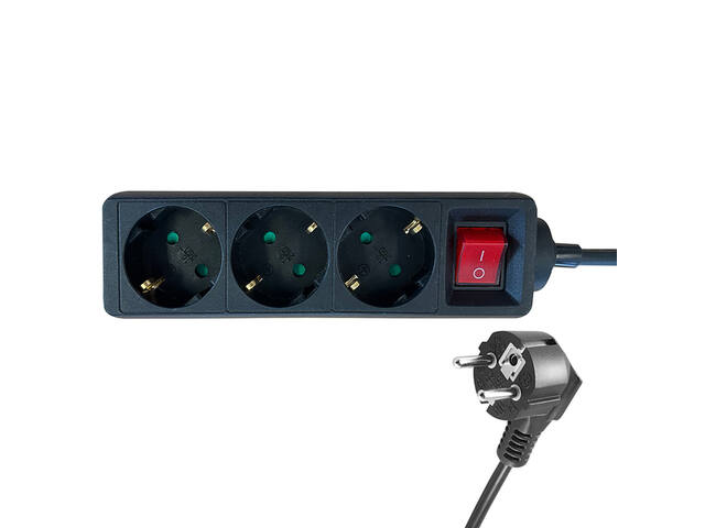Stekkerdoos BRASQ  3 voudig 1.4 meter zwart