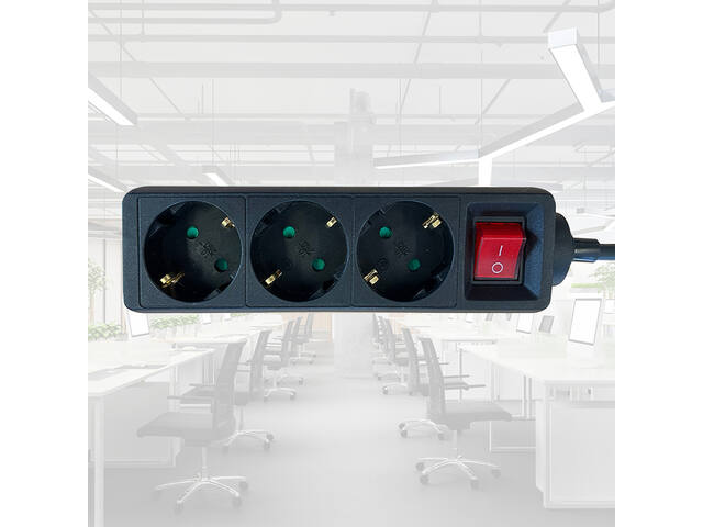 Stekkerdoos BRASQ  3 voudig 1.4 meter zwart
