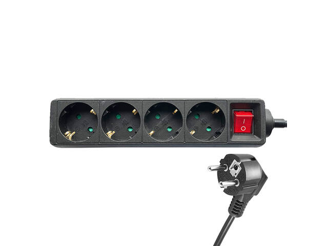 Stekkerdoos BRASQ  4 voudig 1.4 meter zwart