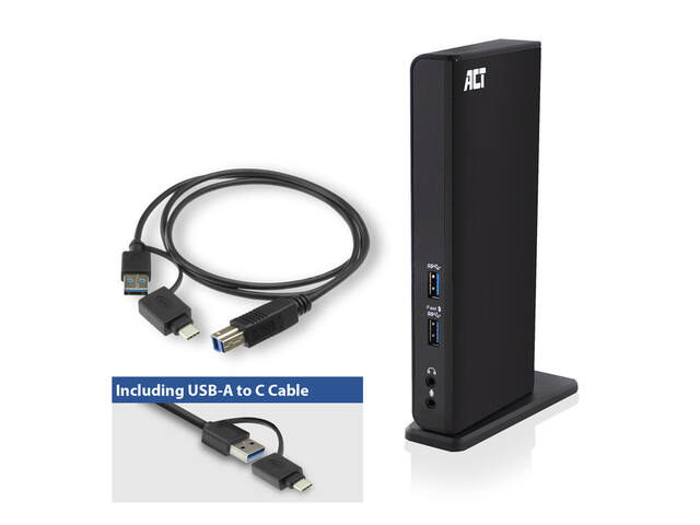 USB-C docking station voor 1 HDMI USB A/C Netwerk