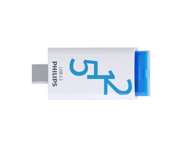 USB stick 3.2 Philips Click USB-C 512GB blauw
