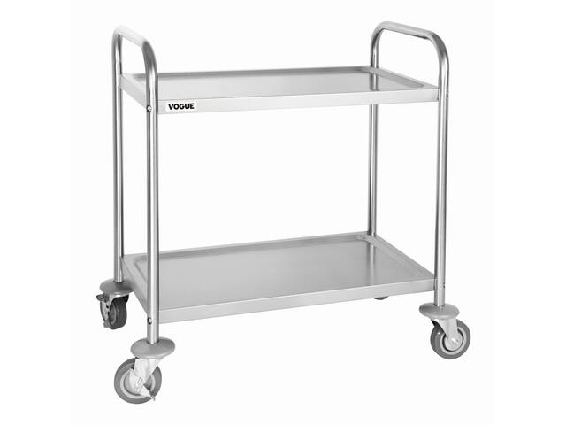 Serveerwagen Vogue met 2 plateaus 82.5x71 cm RVS