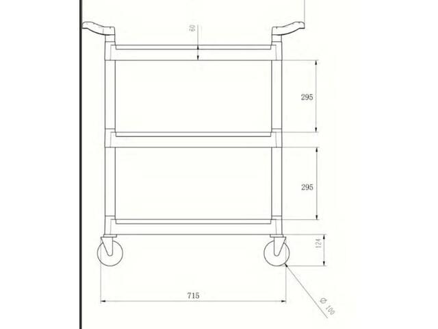 Serveerwagen Vogue polypropyleen 95x82.5 cm