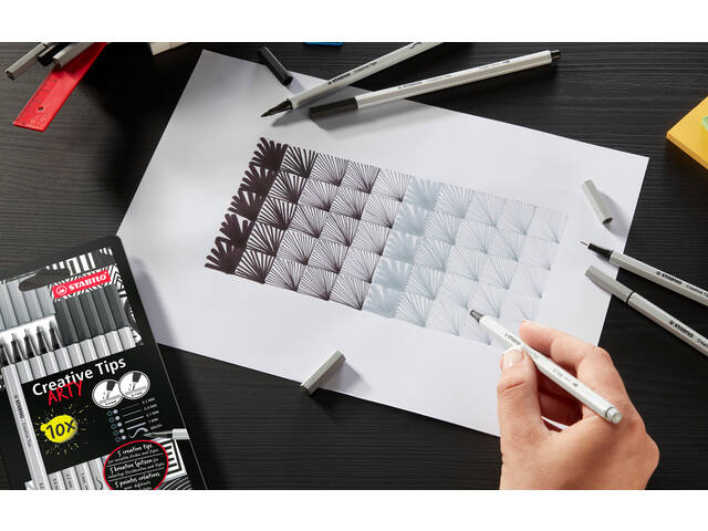 Creative Tips STABILO Arty ass tips 5st zwart