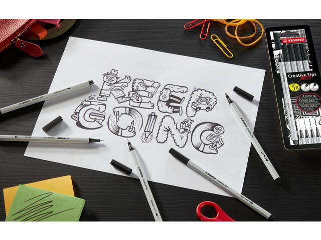Creative Tips STABILO Arty ass tips 5st zwart