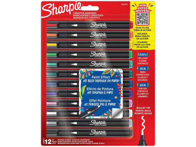 Creatieve marker Sharpie 12st assorti
