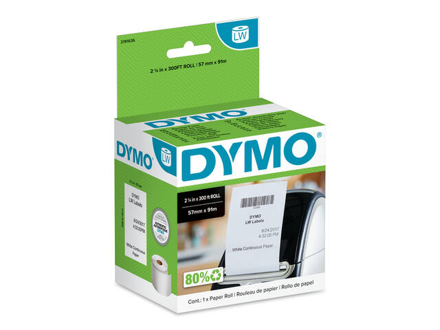 Papierrol Dymo LabelWriter doorlopend 57mmx91m wit