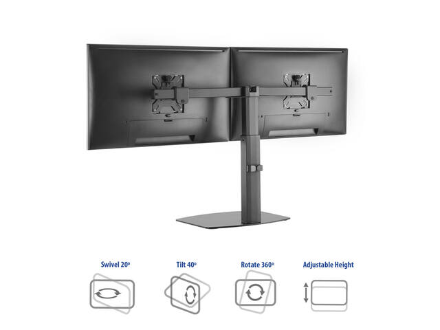 Monitorarm office gasveer crossbar 2 schermen