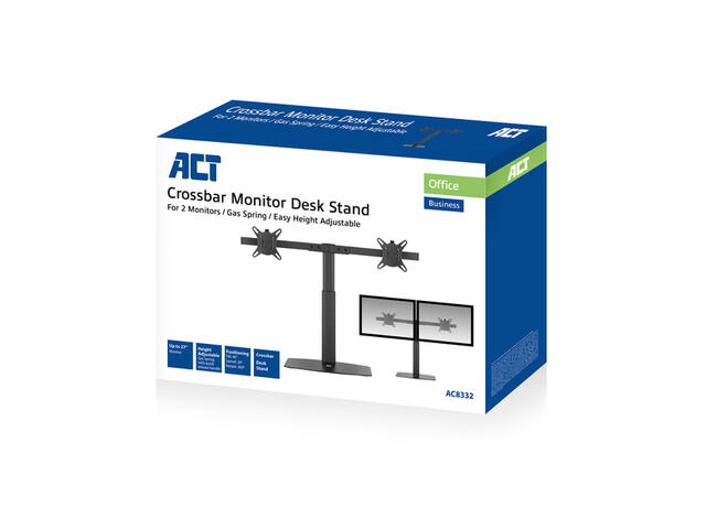 Monitorarm office gasveer crossbar 2 schermen