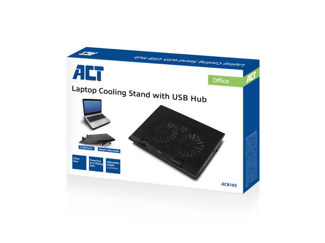 Laptopstandaard ventilator hoogte verstelb 4-p hub