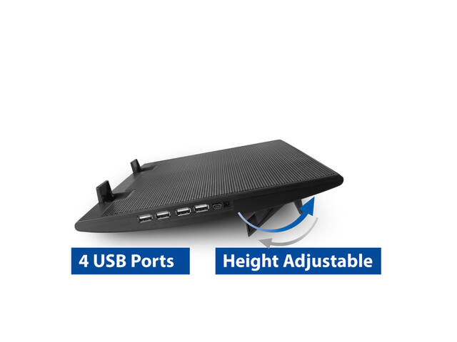 Laptopstandaard ventilator hoogte verstelb 4-p hub