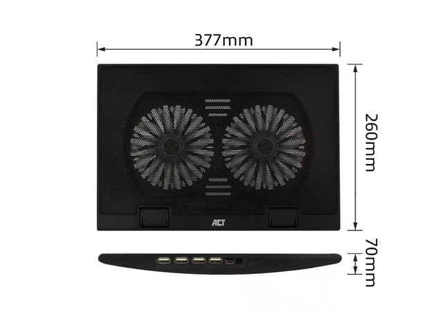 Laptopstandaard ventilator hoogte verstelb 4-p hub