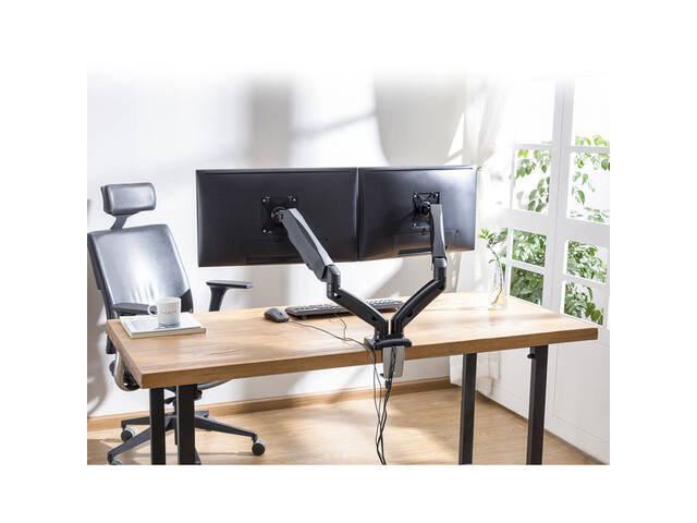 Monitorarm office met gasveer 2 schermen