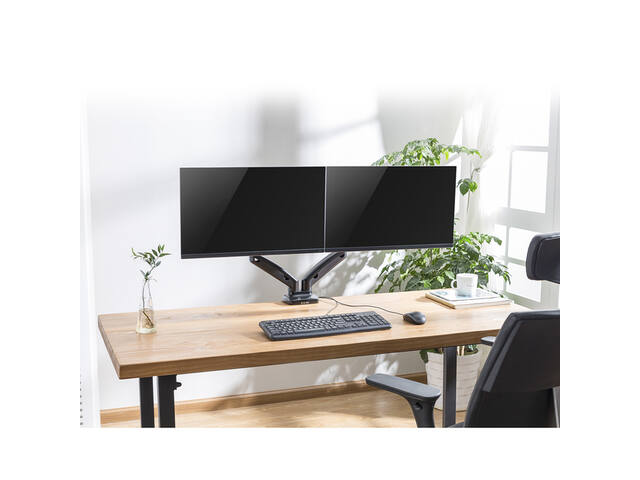 Monitorarm office met gasveer 2 schermen