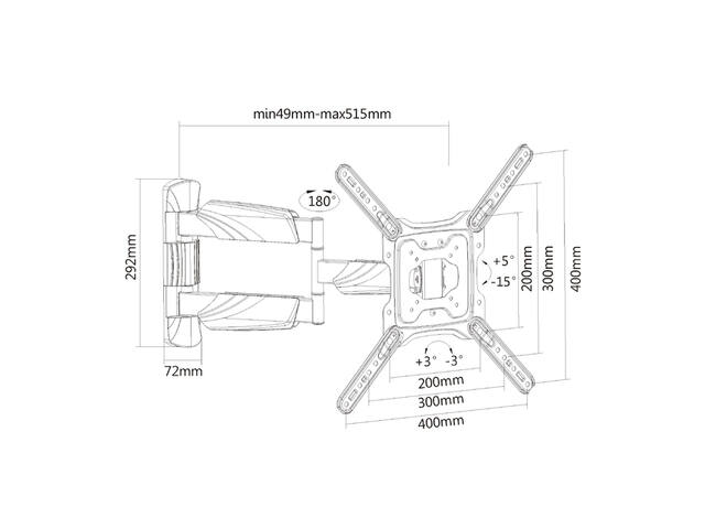 Full motion TV wandsteun 23 tot 55 inch VESA