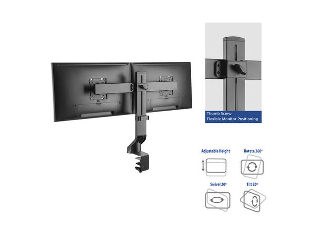 Monitorarm office crossbar 2 schermen verstelbaar