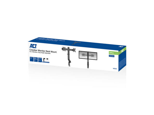 Monitorarm office crossbar 2 schermen verstelbaar
