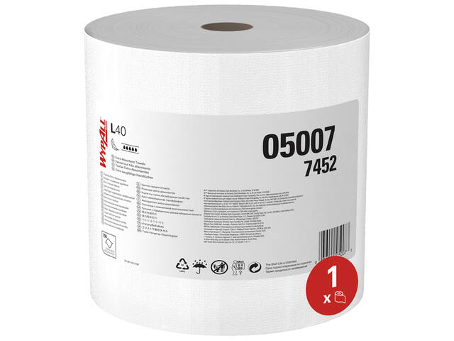 Poetsrol WypAll L40 PowerClean 1-laags 315mmx232m