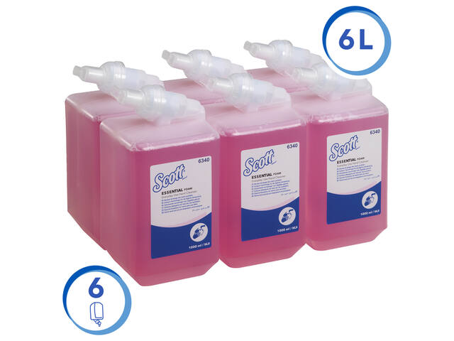 Handzeep Scott Essential foam roze 1000ml 6340