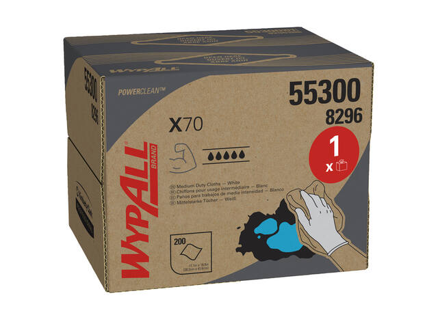 Poetsdoek WypAll X70 PowerClean 426x282mm 200vel