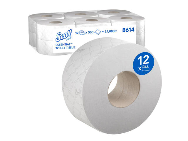 Toiletpapier Scott Essential jumbo 200m wit 8614