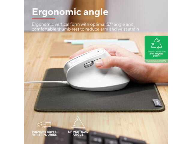 BAYO II Ergonomisch Muis Wit