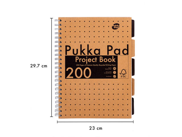 Projectboek Pukka Kraft A4 lijn 200 pagina s 80gr