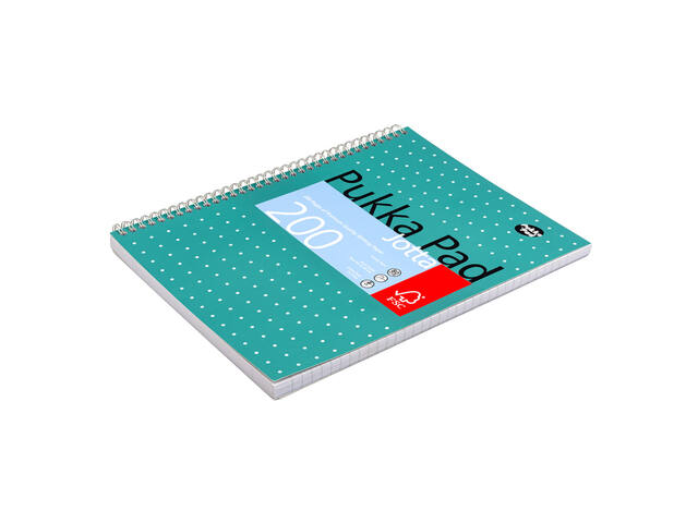 Collegeblok Pukka Jotta A4 lijn 4-g 200pag 80gr gn