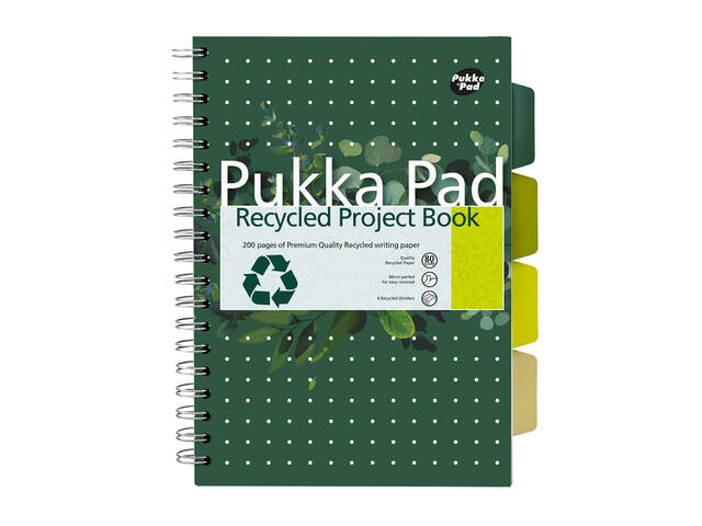 Projectboek Pukka Recy B5 lijn 200pag 80gr gn