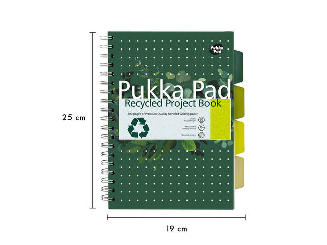 Projectboek Pukka Recy B5 lijn 200pag 80gr gn