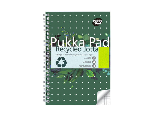 Notitieboek Pukka Jotta A5 rt 5x5 110pag 80gr gn