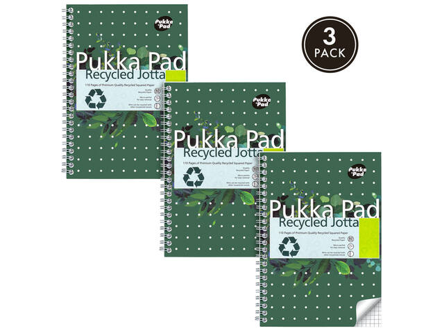 Notitieboek Pukka Jotta A5 rt 5x5 110pag 80gr gn