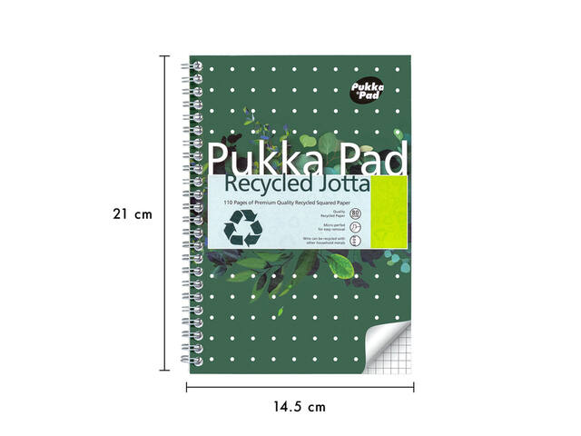 Notitieboek Pukka Jotta A5 rt 5x5 110pag 80gr gn