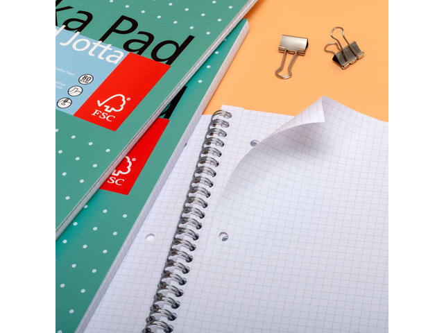 Collegeblok Pukka Jotta A4 rt 5x5 4-g 200pags gn