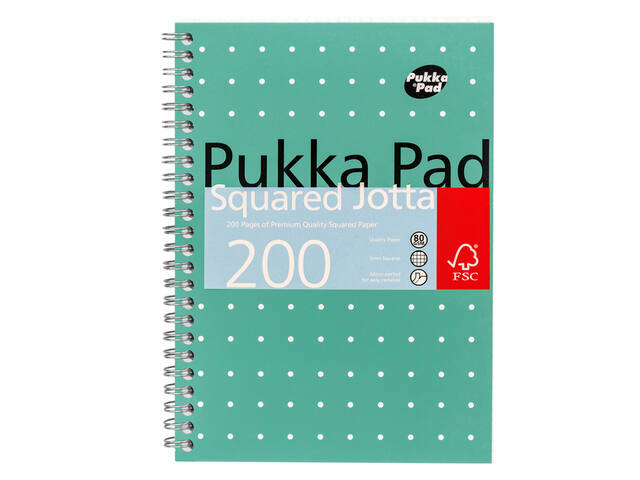 Notitieboek Pukka Jotta A5 rt 5x5 200pag 80gr gn