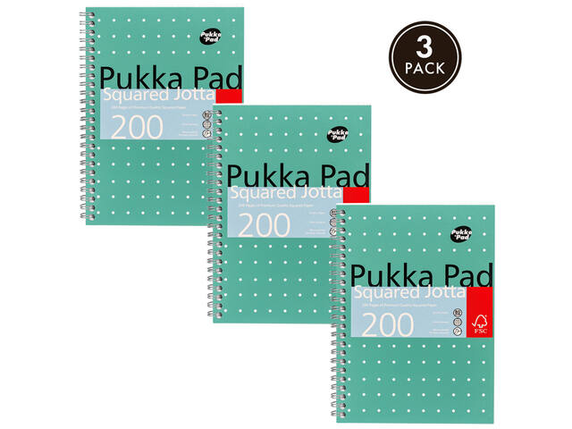 Notitieboek Pukka Jotta A5 rt 5x5 200pag 80gr gn