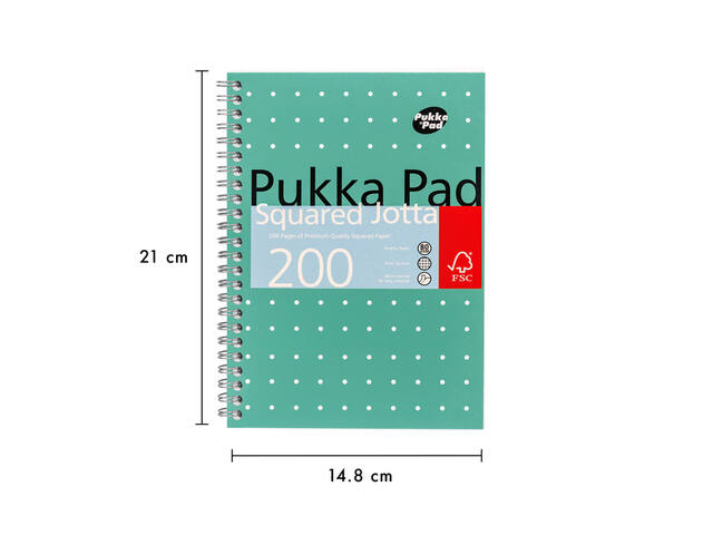 Notitieboek Pukka Jotta A5 rt 5x5 200pag 80gr gn