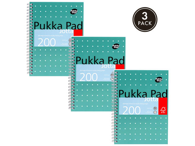 Notitieboek Pukka Jotta A5 lijn 200pag 80gr gn
