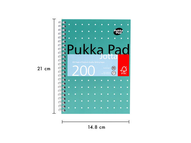 Notitieboek Pukka Jotta A5 lijn 200pag 80gr gn