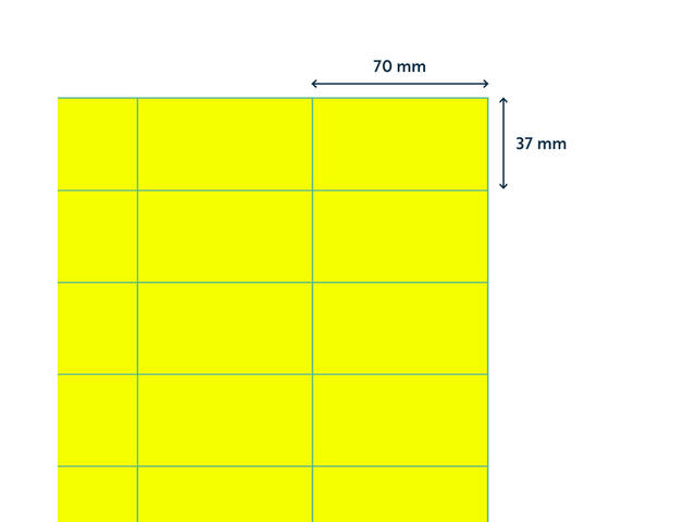 Etiket Rillprint 70x37mm fluor geel 2400st