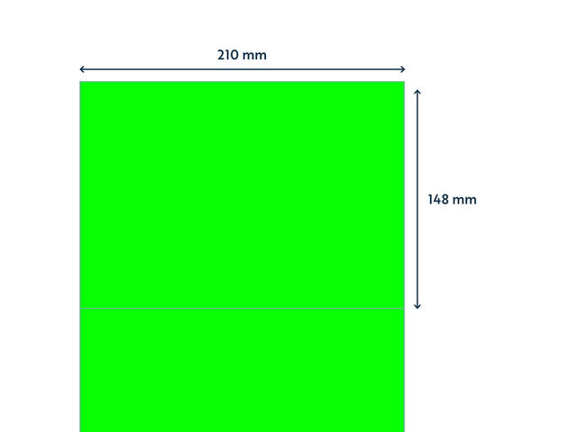 Etiket Rillprint 210x148mm fluor groen 200st