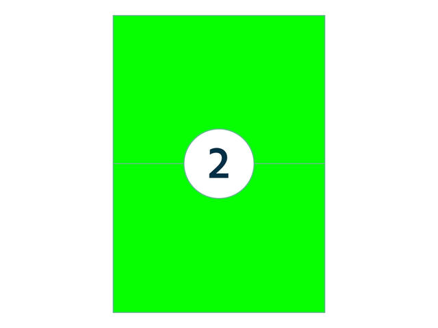 Etiket Rillprint 210x148mm fluor groen 200st