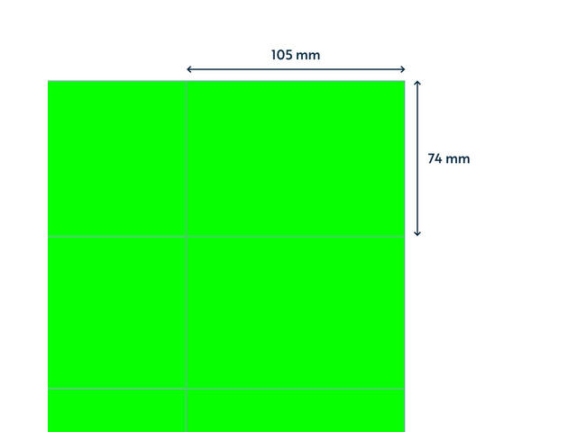 Etiket Rillprint 105x74mm fluor groen 800st