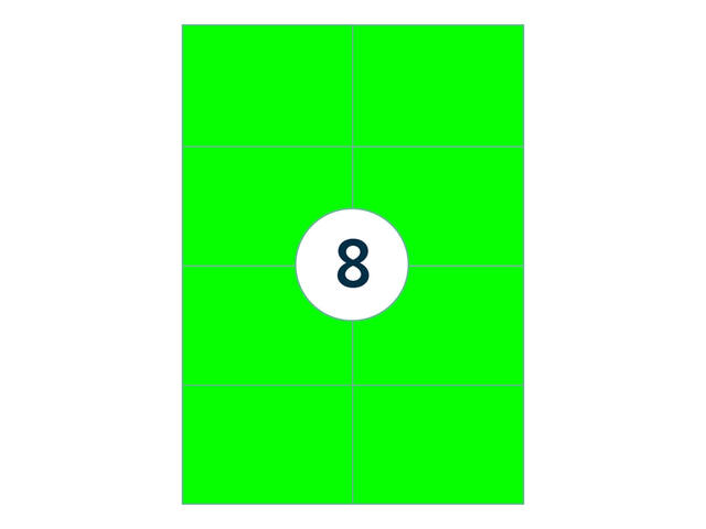 Etiket Rillprint 105x74mm fluor groen 800st