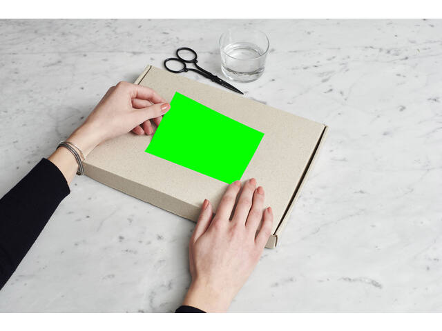 Etiket Rillprint 70x37mm fluor groen 2400st