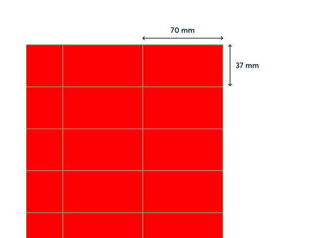 Etiket Rillprint 70x37mm fluor rood 2400st